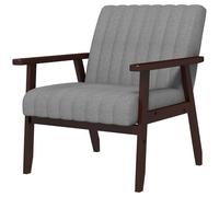 HOMCOM Modern Accent Chair Upholstered Armchair For Bedroom Living Room Grey | TJ Hughes