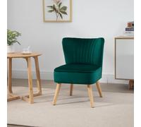 HOMCOM Fabric Accent Chair Modern Leisure Chair with Wood Legs & Armless Design in Green HOMCOM Green