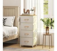 HOMCOM Fabric Chest of Drawers, 4 Drawer Dresser for Bedroom, Beige