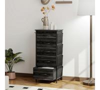 HOMCOM Fabric Chest of Drawers - 4 Drawer Dresser for Bedroom - Black | TJ Hughes
