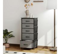 Chest of Drawers with Fabric Drawers Dresser for Bedroom HOMCOM Dark Grey M