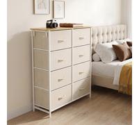 Homcom Fabric Chest Of Drawers, 8 Drawer Dresser For Bedroom, Beige