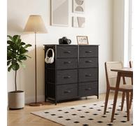 Homcom Fabric Chest Of Drawers, 8 Drawer Dresser For Bedroom, Black
