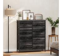 HOMCOM Fabric Chest of Drawers, 8 Drawer Dresser for Bedroom, Black