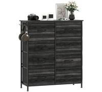 HOMCOM Fabric Chest of Drawers, 8 Drawer Dresser for Bedroom, Charcoal Grey