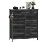 HOMCOM Fabric Chest of Drawers - 8 Drawer Dresser for Bedroom - Natural wood finish | TJ Hughes