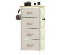 HOMCOM Fabric Chest of Drawers, 5 Drawer Dresser for Bedroom, Beige