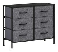HOMCOM Fabric Chest of Drawers with 6 Fabric Drawers Black