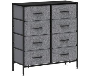HOMCOM Fabric Chest of Drawers with 8 Fabric Drawers Black