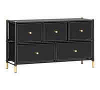 HOMCOM Fabric Chest of Drawers with PU Leather Surface - for Bedroom | TJ Hughes