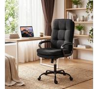 Homcom Fabric Office Chair, Computer Desk Chair For Home, Black Black