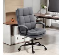 HOMCOM Fabric Office Chair - Computer Desk Chair for Home - - Charcoal grey | TJ Hughes