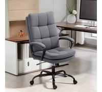 HOMCOM Fabric Office Chair - Computer Desk Chair for Home - - Charcoal grey | TJ Hughes