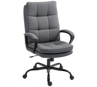 HOMCOM Fabric Office Chair - Computer Desk Chair for Home - - Light Grey | TJ Hughes