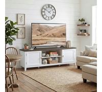 HOMCOM Farmhouse TV Unit for TVs up to 42 Inch, Entertainment Centre, White - Smooth - 140.0 - 9.3