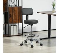Faux Leather Adjustable Stool, Swivel Chair for Study, Black HOMCOM Black One Size