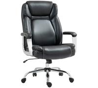 HOMCOM Ergonomic Height-Adjustable Faux Leather Office Chair, Black