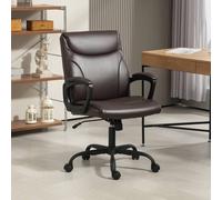 Homcom Faux Leather Desk Chair With Tilt Function For Home Office, Brown Brown One Size
