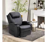Homcom Faux Leather Electric 8-Point Vibration Massage Recliner Sofa Chair With Remote In Black Black One Size