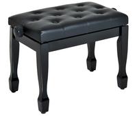 HOMCOM Faux Leather Piano Stool Height Adjustable Seat Keyboard Bench - 64(L)x35(W)x45/55(H)cm - solid wood, composite board, PU - Black