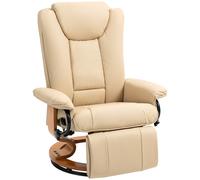 HOMCOM Faux Leather Recliner Chair - Beige
