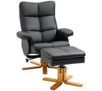 Homcom Faux Leather Swivel Recliner Chair with Footstool