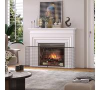 HOMCOM Fireguard Fire Safe Guard Extending Fireplace Wire Mesh Screen Cover in Black HOMCOM Black
