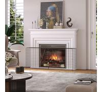 HOMCOM Fireguard Fire Safe Guard Extending Fireplace Wire Mesh Screen Cover in Black HOMCOM Black