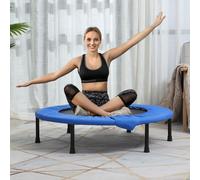 HOMCOM 81cm Fitness Trampoline Exercise, Max Load 100 KG, Blue Black - Blue - Φ96.5cm x 23H