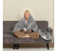 Homcom Flannel Fabric Heated Throw, Machine Washable Electric Blanket, Grey Grey One Size