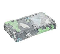 HOMCOM Flannel Fleece Blanket Double Size Glow in The Dark 203x152cm Dinosaurs