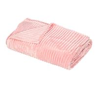 HOMCOM Flannel Fleece Blanket King Size Throw Blanket for Bed 230 x 230cm Pink