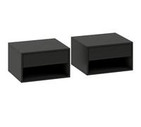 HOMCOM Floating Bedside Tables Set of 2, Wall Mounted Nightstand, Black