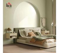 Floating Nightstands Set Of 2 With Rattan Drawer And Storage Shelf For Bedroom - HOMCOM | TJ Hughes