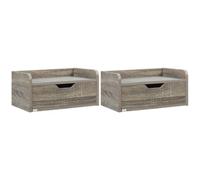 HOMCOM Floating Nightstand Set of 2, Nightstand with Drawer