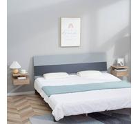 Homcom Floating Nightstand Set Of 2, Wall Mounted Bedside Cabinet In Light Oak Light Oak One Size