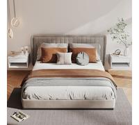 HOMCOM Floating Nightstands Set of 2, Bedside Table w/ Drawer and Open Shelf