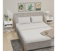 HOMCOM Floating Nightstands Set of 2, Modern Wall Mounted Bedside Tables