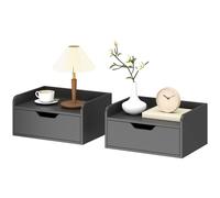 Homcom Floating Nightstands Set Of 2, Nightstand With Drawer, Black Black