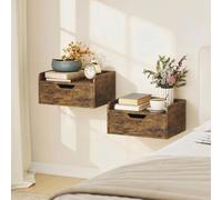 Homcom Floating Nightstands Set Of 2, Nightstand With Drawer In Brown Brown One Size