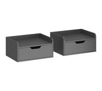 HOMCOM Floating Nightstands Set of 2, Wall Mounted Bedside Table with Drawer for Bedroom, Black