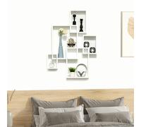 HOMCOM Floating Shelves, Interlocking Cube Shelves for Decoration