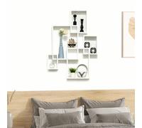 Homcom Floating Shelves, Interlocking Cube Shelves For Decoration, White