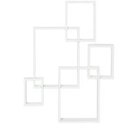 HOMCOM Floating Shelves - Interlocking Cube Shelves for Decoration - White | TJ Hughes