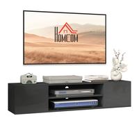 HOMCOM Floating TV Unit for 60" TVs W/ Shelves and Cabinets, Grey