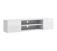 HOMCOM Floating TV Unit for 60" TVs W/ Shelves and Cabinets, White