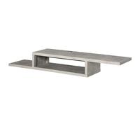 HOMCOM Floating TV Unit - Wall Mounted TV Stand With Open Shelf And 2 Cable Holes - Entertainment Unit For Living Room - Grey | TJ Hughes