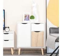 Homcom Cabinet Storage Cupboard Sideboard With Drawer For Bedroom, Living Room In Natural Natural