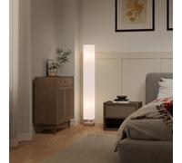 HOMCOM Floor Lamp, 120cm Standing Lamp with Linen Lampshade, Standard Light with Pine Wood Base for Living Room, Bedroom (Bulbs Not Included) Cream