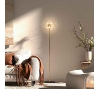 HOMCOM Tall Standing Lamp with Dandelion like Lampshade in Gold HOMCOM Gold